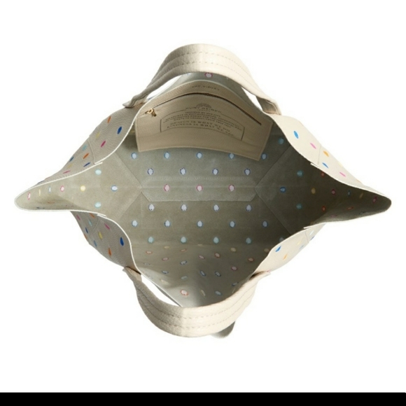 SOLD - Kurt Geiger Oversized XL Italian Leather Polka Dot Tote - "Viloet Tote" - Picture 4 of 8